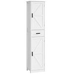 WEENFON Bathroom Storage Cabinet with 2 Doors & 1 Drawer, Tall Bathroom Cabinet with 6 Shelves, Freestanding Linen Tower, for Bathroom, Living Room, Kitchen, CWFYSG001B