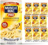 Macaroni and Cheese Carton Made With Probiotics And MTC Oil, 20g High Protein Per Serving Foods, Real White Cheddar Cheese By MUSCLE MAC PRO, (10 Pack)