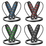 Jump Rope, 4 Pcs Adjustable Skipping Rope, Fitness Jump Rope with Foam Handles, Speed Training Workout Jump Ropes for Women Men and Kids