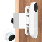 Borcorz Anti-Theft Doorbell Mount for Google Nest Doorbell (Battery), No Drill Mount for Nest Doorbell, Video Doorbell Mount for Apartment Home Renters, 45° Left & Right Adjustable Angle, White Color