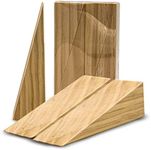 Silginnes Wooden Door Stoppers - Handmade Acacia Wood Door Wedge - Home Security Door Jammer for Bottom of Door - Works for All Floor Types - Wooden Door Stopper Wedge - Wooden Door Wedges