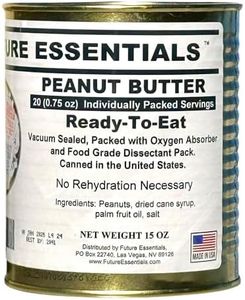 Future Essentials Canned Peanut Butter – Ready-to-Eat, Creamy Peanut Butter with 15 Year Shelf Life – Suitable for Snacks, Survival, & Travel – #2.5 Can, 15oz, 20 Individually Packed Servings