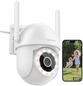 litokam 2.5K Security Camera Outdoor, 2.4G Wi-Fi Camera for Home Security Outdoor with AI Motion Detection, 360° PTZ Surveillance IP Home Camera Outside with Color Night Vision, Siren & 2-Way Talk
