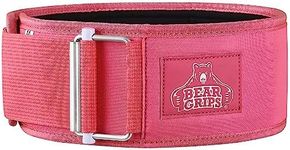 Bear Grips Weight Lifting Belt, Weightlifting Belt for Women, Weight Belt For Men Gym Belt With Locking Buckle, Nylon Belt, Squat Belt, Deadlift Belt, Workout Belt, Exercise Belt | Solid Pink - S