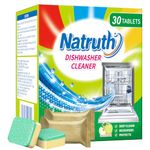 NATRUTH Dishwasher Cleaner And Deodorizer Tablets 30 Pack for Deep Cleaning, Deodorizing & Protecting, Prevents Buildup.Heavy Duty And Septic Safe.Clean Dish Washer for Limescale, Odor (Apple)