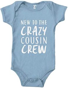 Tcombo New to The Crazy Cousin Crew - Newborn Bodysuit (Light Blue, Newborn)