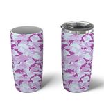 Sip Slip silicone tumbler sleeve - compatible with 20oz Yeti, RTIC, Ozark Trail, Magellan tumblers and more. Personalized Insulated Can Cooler covers (20 oz Carefree Camo)