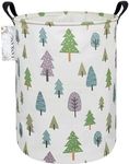 FANKANG Laundry Hamper Storage Bins Nursery Hamper Canvas Foldable with Waterproof PE Coating Storage Baskets for Kids Toys Room, Nursery, Home,Gift Basket, Office, Bedroom, Clothes(Color Pine Trees)
