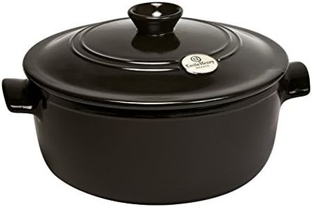 Emile Henry Round Stewpot, 4 Liter Capacity, Charcoal