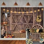 Western Cowboy Backdrop 7X5FT Wild West Rustic Wooden Barn House Photography Background for Kids Baby Shower Birthday Party Supplies Decorations Background (wood, 8X6FT(240X180CM))