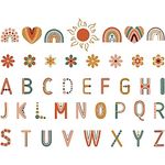 Tenare 133 Pcs Boho Bulletin Board Letters Rainbow Alphabet Cutouts Set 110 Uppercase Poster Board Letters 23 Symbols ABC Letters for Wall Cut Out Letters for Home