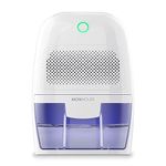 MONHOUSE Dehumidifier 600ml Portable, Compact & Quiet Moisture Absorber - Mini Air Dehumidifier for Home, Bedroom Damp, Car, Office, Garage, Caravan & Basement - Electric Mould Remover - White/Purple