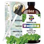 Vanilla Essential Oil (4oz/120ml) - Pure And Natural Vanilla Oil great for diffusers, humidifiers, home bath, cleaning, yoga, DIY soaps and DIY scented candles