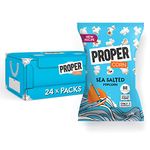 PROPERCORN Lightly Sea Salted Popcorn, Natural Sea Salt Seasoning, Vegetarian, Gluten-Free, Wholegrain Butterfly Corn, 85 kcal, 20g, Pack of 24