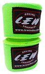 LEW Mexican Style Boxing 180" with Elastic Hand & Wrist Support Spandex Multicolor Hand Wraps (Neon Green)