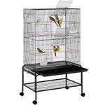 Yaheetech Large Bird cage Budgie cage Bird Aviary Outdoor for Parrots Cockatiel with Rolling Stand Black