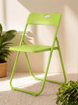 SAVYA HOME Folding Chair for Home | Iron Frame & PP Plastic Seat | Lightweight, Portable, Balcony, Garden, Camping Chair | Anti Slip Legs | Indoor Outdoor Chair | Green | 44 * 42 * 75cm