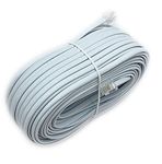 iMBAPrice® 100 Feet Long Telephone Extension Cord Phone Cable Line Wire - White