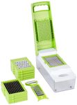 14 in 1 Multipurpose Chopper, Fruits & Vegetable Cutters, Grater Peeler Chipser, Unbreakable Food Grade Body, Easy Push to Clean Button Slicer Dicer, Chopper for Kitchen (Green, Plastic)