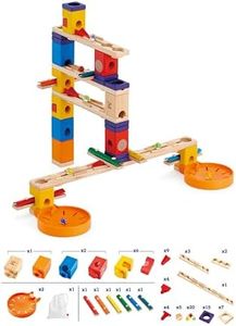 Hape Music Motion | Wooden Quadrilla Marble Run Construction STEAM Toy Playset for Kids