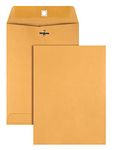 Quality Park Gummed Kraft Clasp Envelopes, 7.5 X 10.5, Box of 100 (QUA37875)