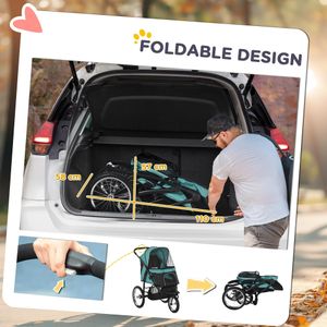 PawHut Dog Stroller – Green Pet Carrier with Foldable Design