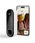 Arlo HD Doorbell Camera Wireless, Outdoor WiFi Video Doorbell, Motion Sensor CCTV Camera Systems, 6 Month Battery Operated Security Camera, Night Vision, Free Trial of Arlo Secure, White