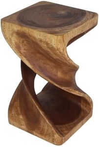 Haussmann® Wood Double Twist Stool Table 12 in SQ x 20 in H Walnut Oil