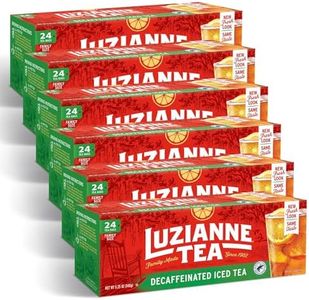 Luzianne Decaffeinated Iced Tea Bags, Family Size, Unsweetened, 24 Count (Pack of 6), Total 144 Tea Bags, Specially Blended For Iced Tea, Clear & Refreshing Home Brewed Southern Iced Tea