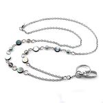 LUXIANDA beautiful ID Necklaces ID Balled beads Lanyards for Keys ID Badge Holder, Stainless steel chain