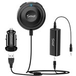 Bluetooth Car Adapter, AUX Bluetooth Adapter for Car with Ground Loop Noise Isolator for Handsfree Talking and Music Streaming, Wireless Bluetooth Receiver with Dual Port USB Car Charger, Input Port