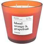 Hidden Label Large Scented Candle, Blood Orange & Grapefruit, 30oz 3 Wick Huge Candle, Serene Collection Slow Burn Natural Soy Candles for Home Scented