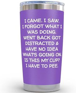 KLUBI Fun Birthday Gifts for Women - I Came I Saw I Forgot Tumbler 20oz Purple Drinking Cups for Elderly Senior Citizen Tumbler I Came I Saw I Forgot Coffee Mug 40 Year Old Gag Gift for Female Her