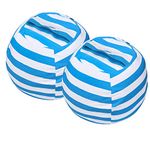 Miaowater 2 PCS Stuffed Animal Storage Bean Bag Chair Cover, Cotton Canvas Beanbag with Zipper for Organizing Kid's and Adults Room Blue 24"