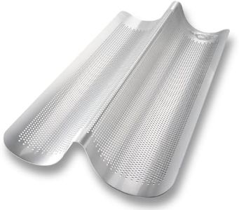 USA Pan Bakeware Aluminized Steel Perforated Italian Bread Pan, 2-Loaf, Silver