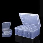 YUGOOD Clear Plastic Bead organizer, 15 Pieces Bead Organizers and Storage Containers Mini Cases Transparent Boxes with Hinged Lid for Craft Supply Case,Jewelry, Hardware,Nails