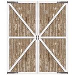 Beistle 6' x 5' Rustic Western Barn Door Photography Background Farm Theme Photo Shoot Backdrop for Birthday, Baby Showers, Wedding Day Décor, Brown/White/Black