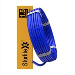 Sturlite Home Guard FR-LF 45 Meter Wire, (1.5 Sq.mm) PVC Insulated Pure Copper Wire| Multi-Strand, Fire Retardant and Anti Rodent Single Coil Flexible Cable (Blue)