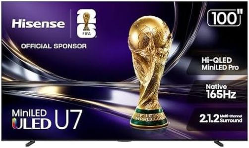 Hisense 100" U7 Mini-LED ULED 4K UHD Best Premium Gaming Smart Google TV (100U7SG, 2026 New) - Hi-QLED, Native 165Hz, VRR 288, High Brightness, HDR10+, Dolby Vision IQ·Atmos, IMAX Enhanced, 2.1.2 Ch