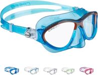 Cressi Kids Moon Snorkeling Mask, Blue/Orange, 5-10 Years