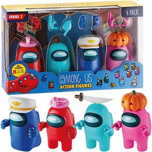 Among Us Lot de 4 figurines et accessoires de la série 2 11 cm