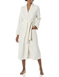 Amazon Essentials Women's Lightweight Waffle Full-Length Robe, Beige, Large