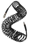 EADUTY Air Compressor Hose, Heavy Duty Polyurethane Recoil Air Hose 1/4" I.D by 10 M Length, 150 PSI Air Compressor Accessories with Bend Restrictors and 1/4" Euro Quick Connect Fittings. Black