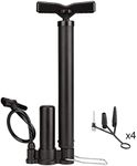 Bike Pump Portable, Bicycle Tire Inflator with High-Pressure Buffer, Ergonomic Bike Floor Pump, Bicycle Air Pump with Inflation Needle Compatible with Universal Presta and Schrader Valve -130Psi Max