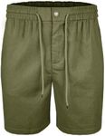 Linen Shorts for Men,Mens Shorts Casual Stretch Waist Drawstring Button Cotton Linen Blend Short Pants Breathable Summer Clothes,Summer Outfits,Beach Vacation,Golf,Yoga,Casual Everyday Wear,Loungewear