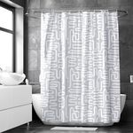 Encasa XO Bathroom Shower Curtain 6 ft with 10 Hooks | Mould Proof & Mildew Resistant Waterproof | Heavier Quality | Easy Installation| Quick-Drying Curtains| 140x183 cm (56x72 in) - Boho Maze Grey