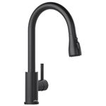 APPASO Black Kitchen Taps Mixer, High Pressure 360° Swivel Kitchen Sink Taps with Pull Out Spray 3 Modes, Stainless Steel Pull Down Sink Taps Faucet for Kitchen, Matte Black