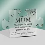 SC Products Mum Puzzle Piece Gift | 11x7cm Acrylic Mum Plaque Sentimental Gifts For Mum | Mum Birthday Gifts | Mum Jigsaw Piece Gift Mam Gifts | Mum Christmas Gifts, Presents For Mum On Mothers Day