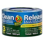 Duck Brand 240180 Clean Release Painter's Tape, 0.94 Inches by 60 Yards, Blue, 3-Pack of Rolls