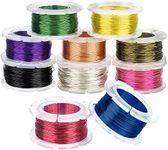 PH PandaHall 200m/656 Feet Crafts Copper Wire 10 Colors Feet Jewelry Making Wire 0.4mm/26 Gauge Tarnish Resistant Copper Beading Wire for DIY Earring Necklace Bracelet Brooch Gem Stone Wrap, 10 Rolls